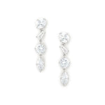 Alina Drops Silver Tone Plated, Cubic Zirconia