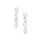 Alina Drops Silver Tone Plated, Cubic Zirconia