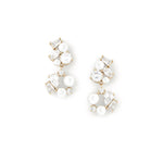 Donna Drops 14k Gold Plated, Cubic Zirconia, Pearls