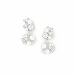Donna Drops Silver Tone Plated, Cubic Zirconia, Pearls