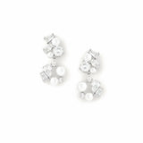Donna Drops Silver Tone Plated, Cubic Zirconia, Pearls