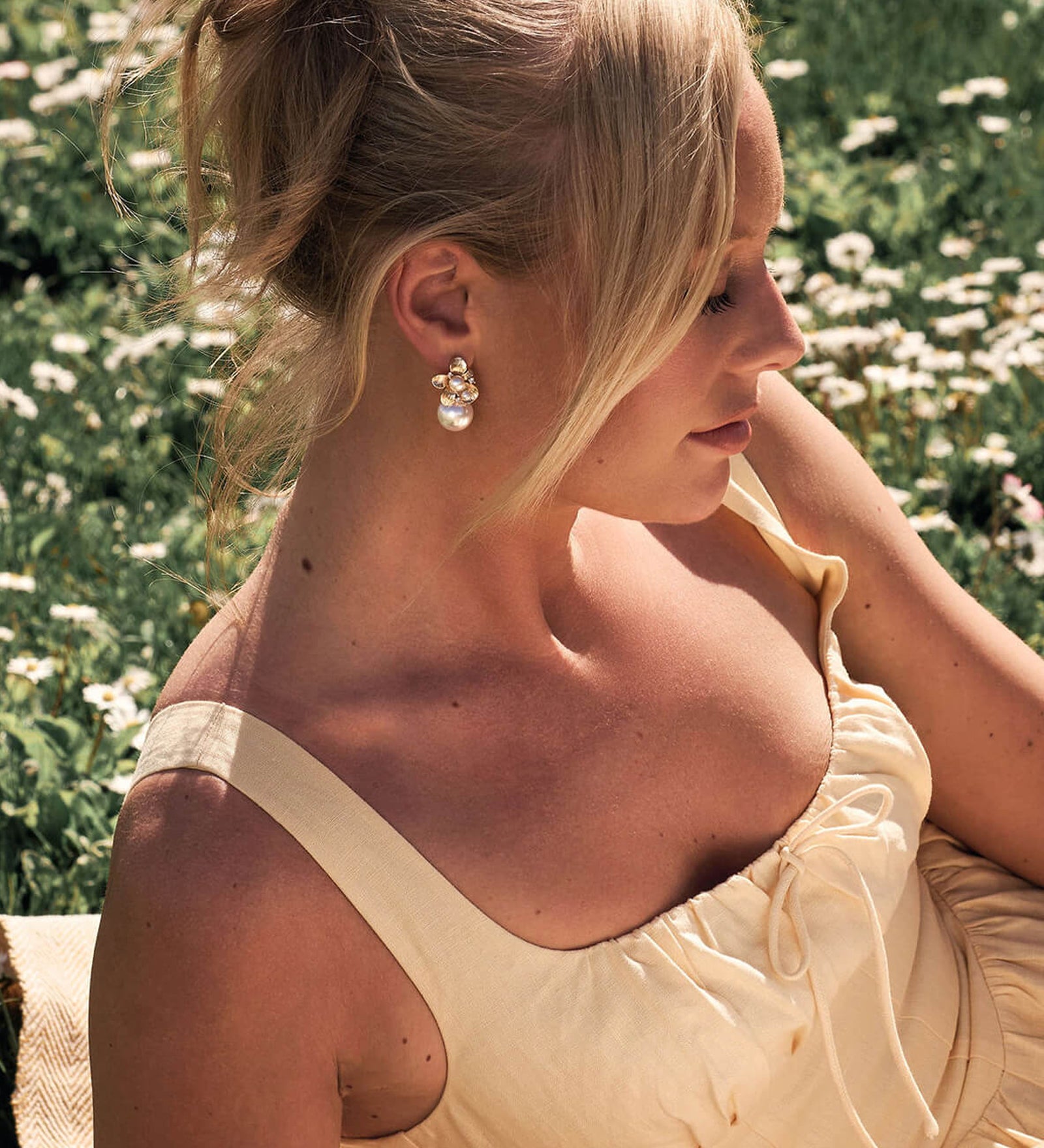 Meadow Drops 14k Gold Plated, Pearls, Crystals