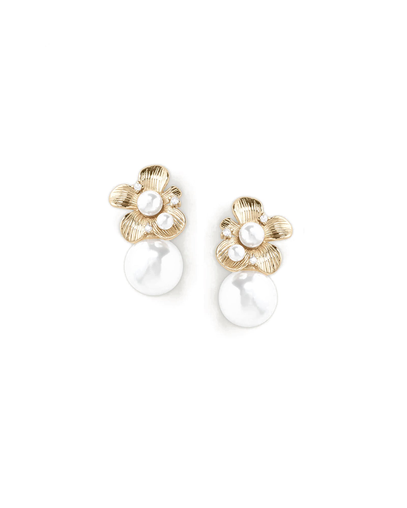 Meadow Drops 14k Gold Plated, Pearls, Crystals