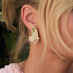 Mariposa Earrings 14k Gold Plated, Pearls, Crystals