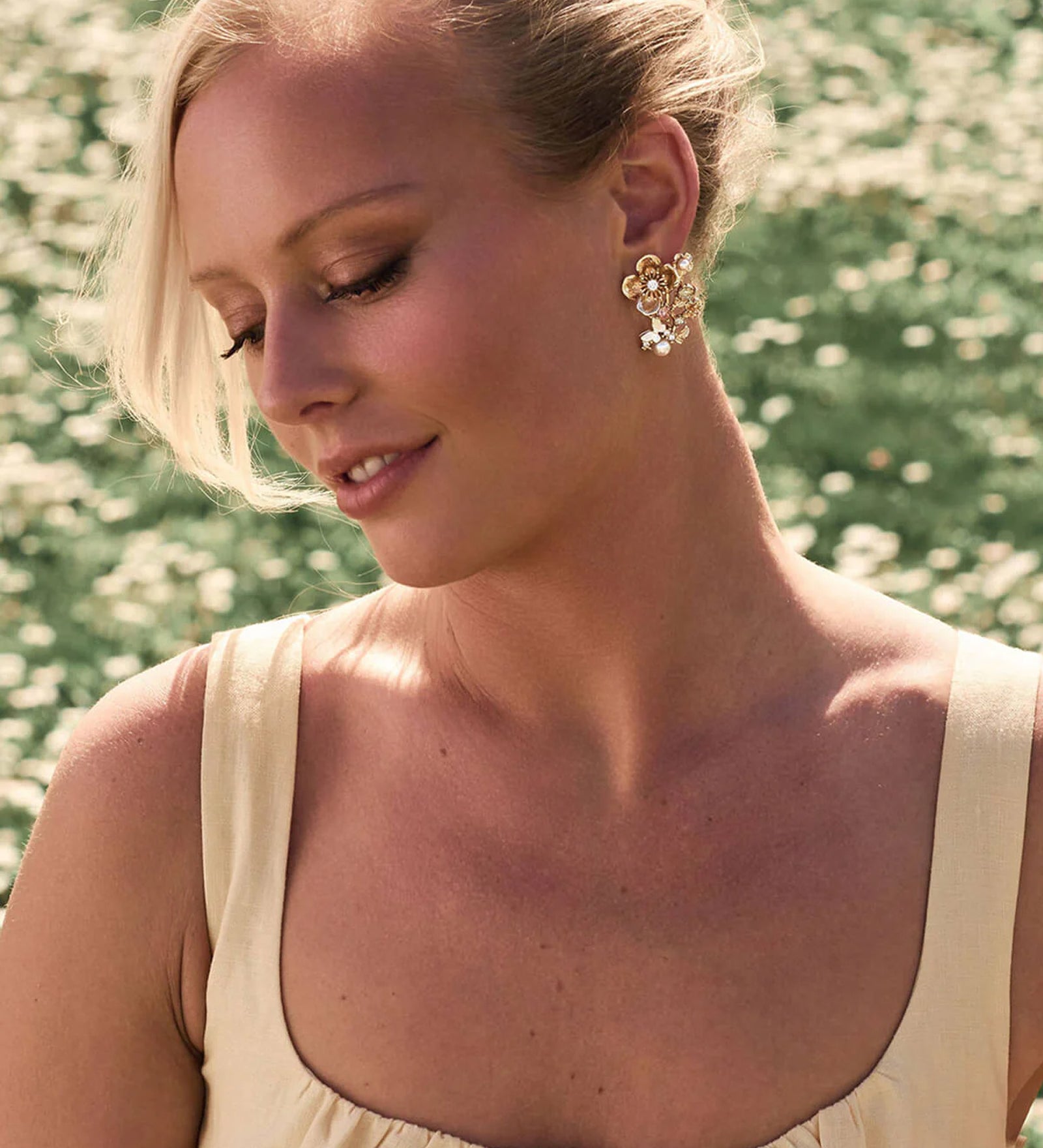 Nyla Studs 14k Gold Plated, Pearls, Crystals