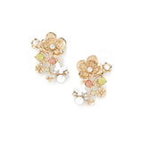 Nyla Studs 14k Gold Plated, Pearls, Crystals