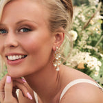 Celeste Drops 14k Gold Plated, Pearls, Crystals