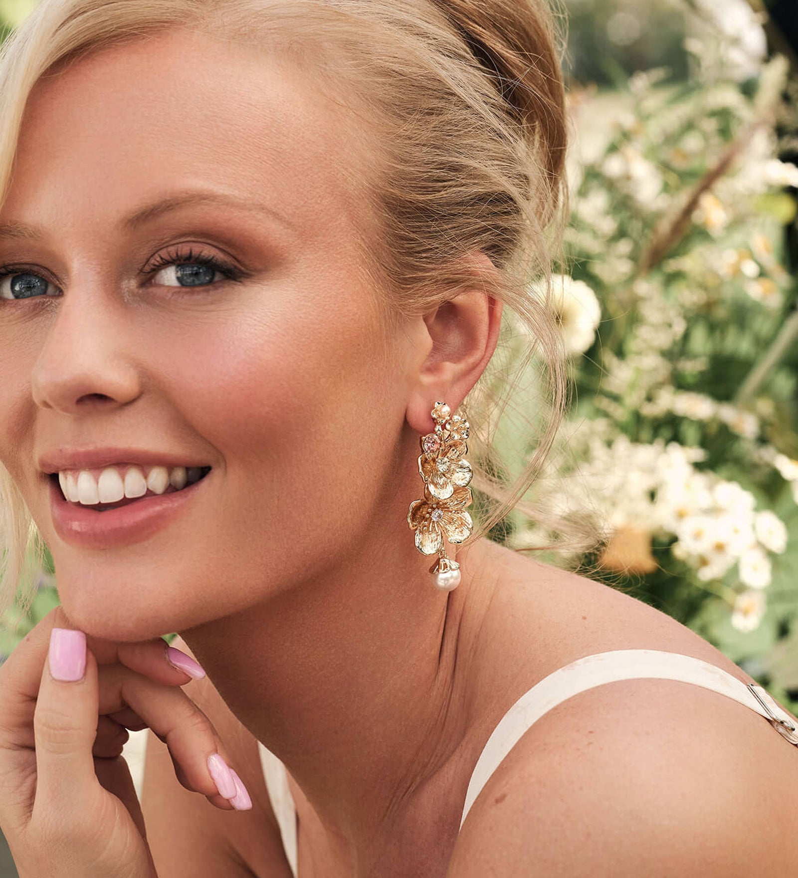 Celeste Drops 14k Gold Plated, Pearls, Crystals