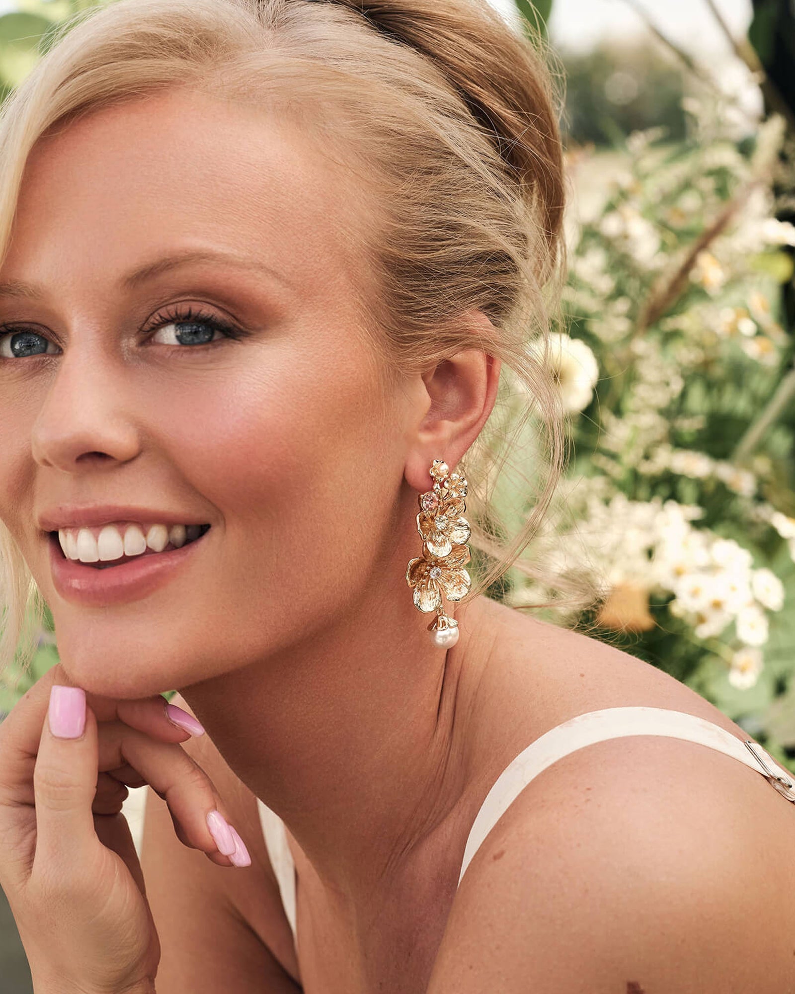 Celeste Drops 14k Gold Plated, Pearls, Crystals