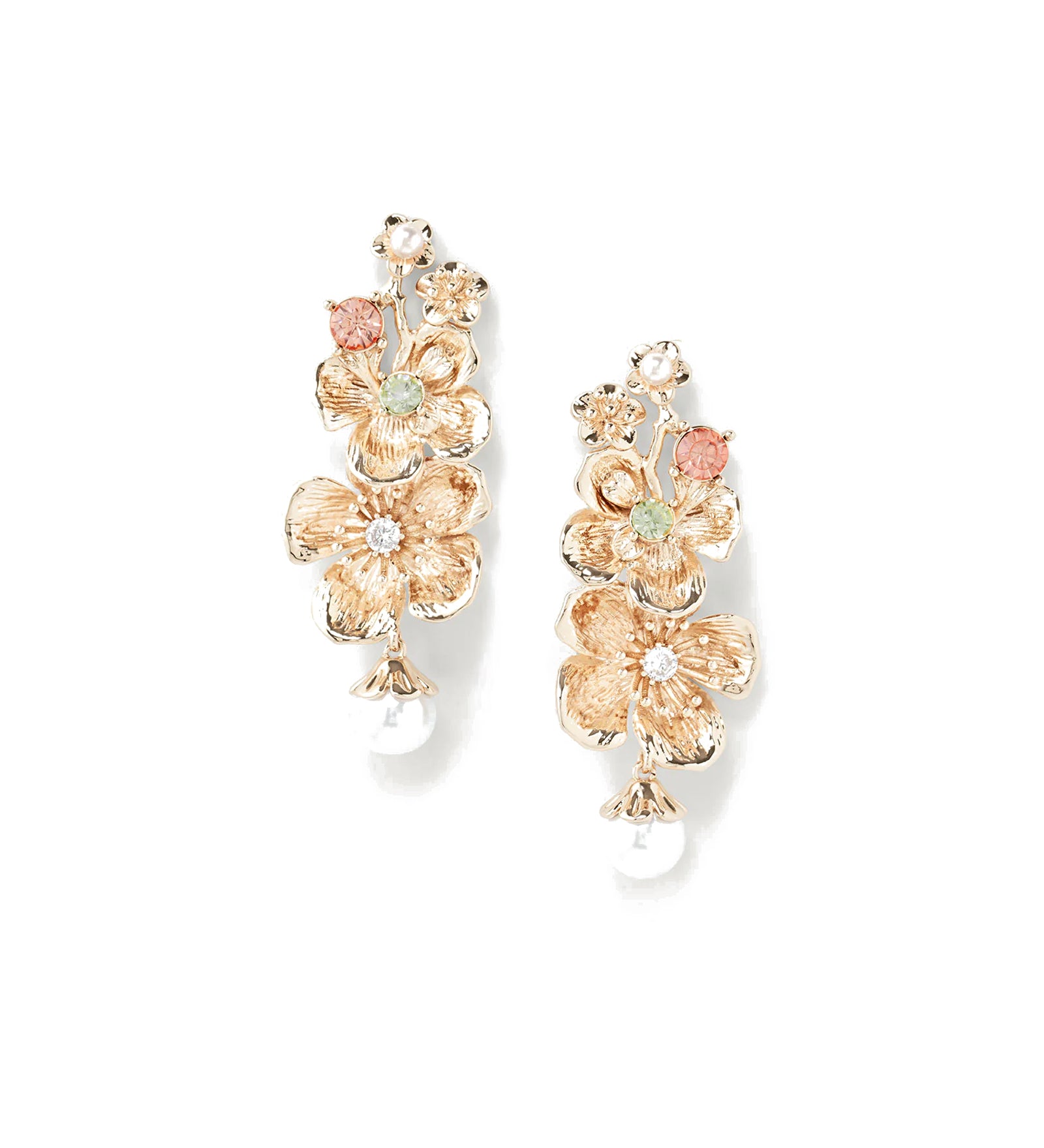 Celeste Drops 14k Gold Plated, Pearls, Crystals
