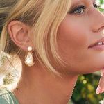 Alessia Drops 14k Gold Plated, Pearls, Crystals