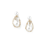 Alessia Drops 14k Gold Plated, Pearls, Crystals