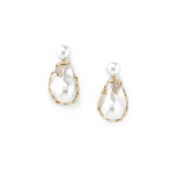 Alessia Drops 14k Gold Plated, Pearls, Crystals