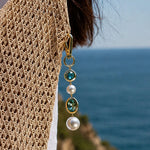 Blue Crush Bag Charm Gold Plated, Crystal, Pearl