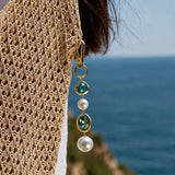 Blue Crush Bag Charm Gold Plated, Crystal, Pearl