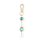 Blue Crush Bag Charm Gold Plated, Crystal, Pearl