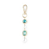 Blue Crush Bag Charm Gold Plated, Crystal, Pearl