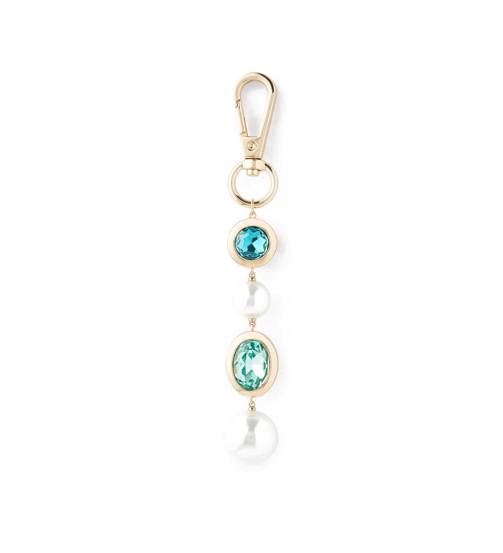 Blue Crush Bag Charm Gold Plated, Crystal, Pearl