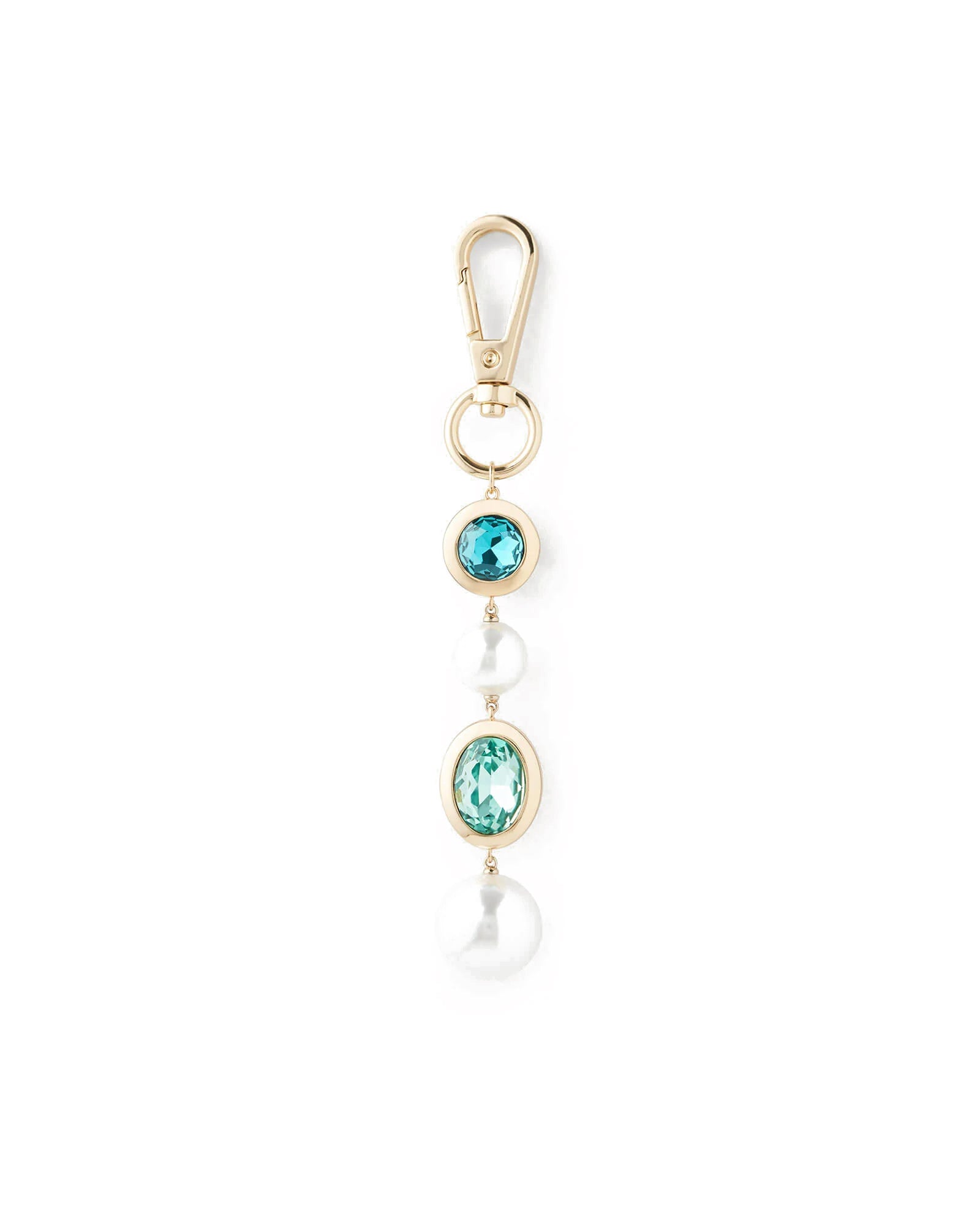 Blue Crush Bag Charm Gold Plated, Crystal, Pearl