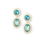 Rnd Ovl Cry Drp Stud 14k Gold Plated, Crystal