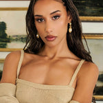 Linda Drops 14k Gold Plated, Crystal, Pearl