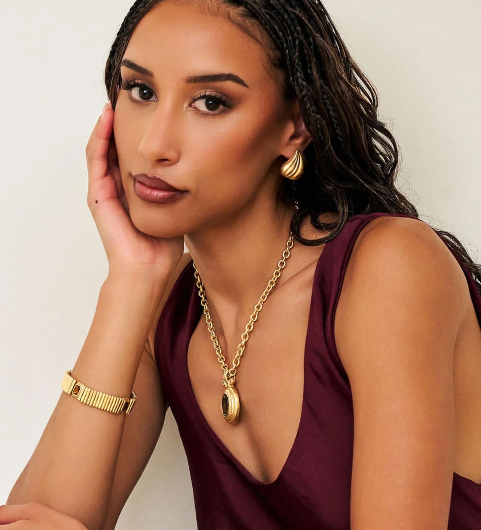 Yasmeen Necklace 14k Gold Plated, Crystal