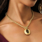Yasmeen Necklace 14k Gold Plated, Crystal