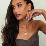 Cindy Pendant Necklace 14k Gold Plated, Pearl