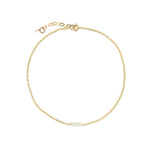Poppy Rose-Three Pearl Anklet-Anklets-14k Gold Filled, White Pearl-Blue Ruby Jewellery-Vancouver Canada