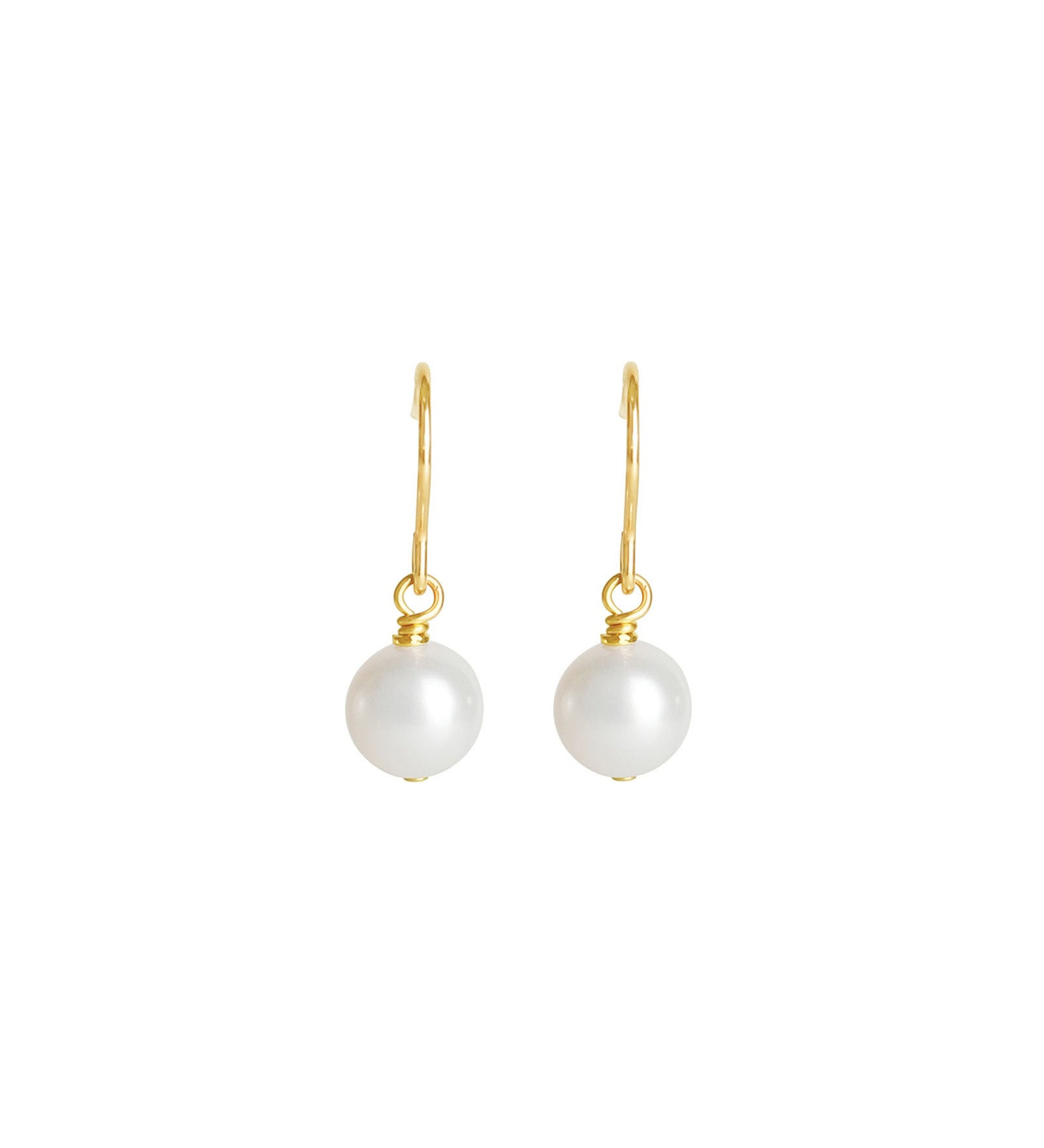 Poppy Rose-Pearl Drop Hooks-Earrings-14k Gold Filled, Freshwater Pearl-Blue Ruby Jewellery-Vancouver Canada