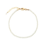 Poppy Rose-Pearl Strand Bracelet-Bracelets-14k Gold Filled, White Pearl-Blue Ruby Jewellery-Vancouver Canada