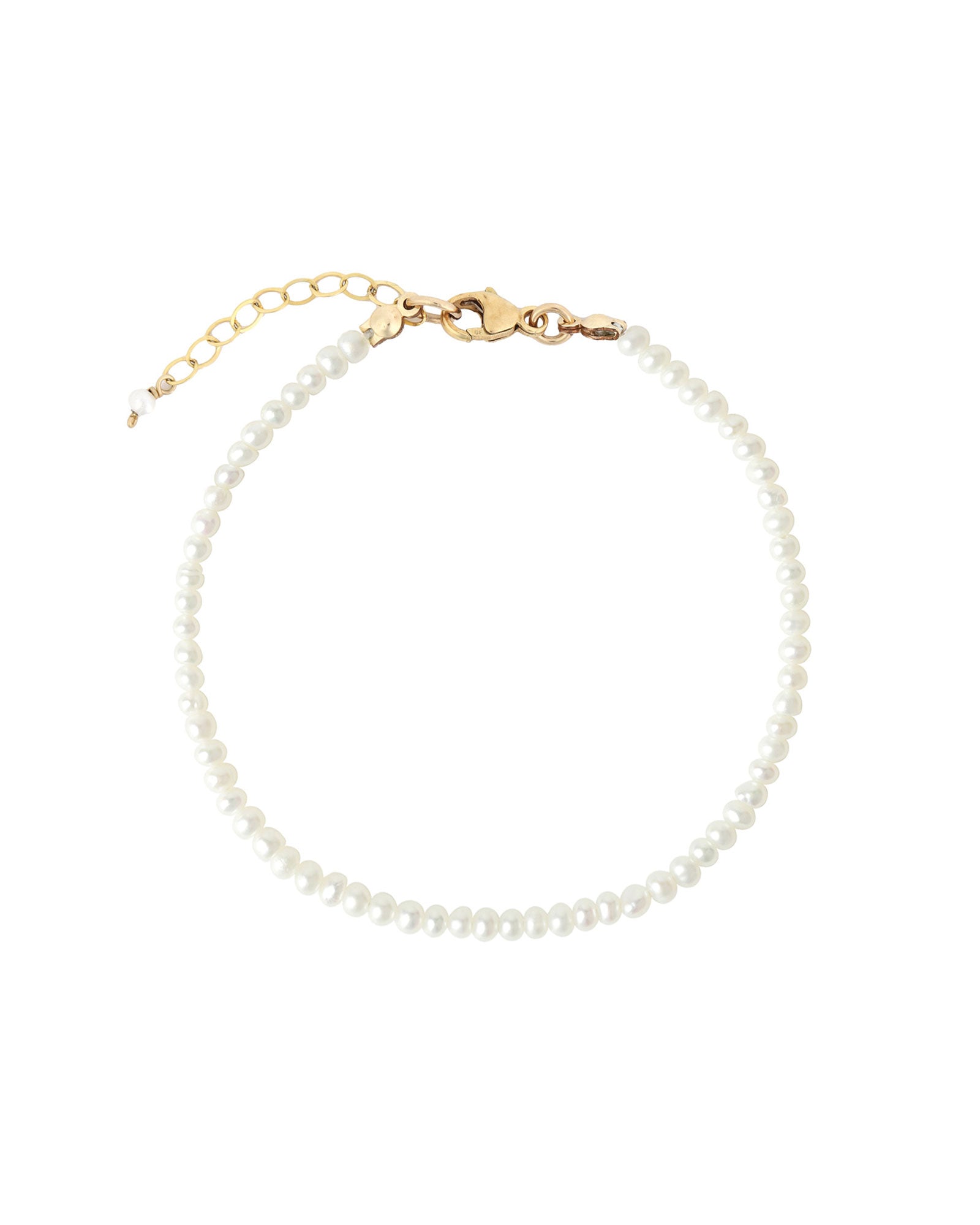 Poppy Rose-Pearl Strand Bracelet-Bracelets-14k Gold Filled, White Pearl-Blue Ruby Jewellery-Vancouver Canada