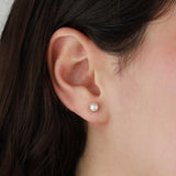Poppy Rose-Pearl Studs | 4mm-Earrings-Blue Ruby Jewellery-Vancouver Canada