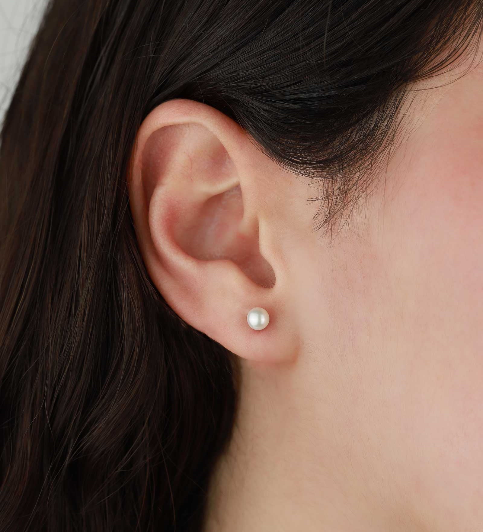 Poppy Rose-Pearl Studs | 4mm-Earrings-Blue Ruby Jewellery-Vancouver Canada