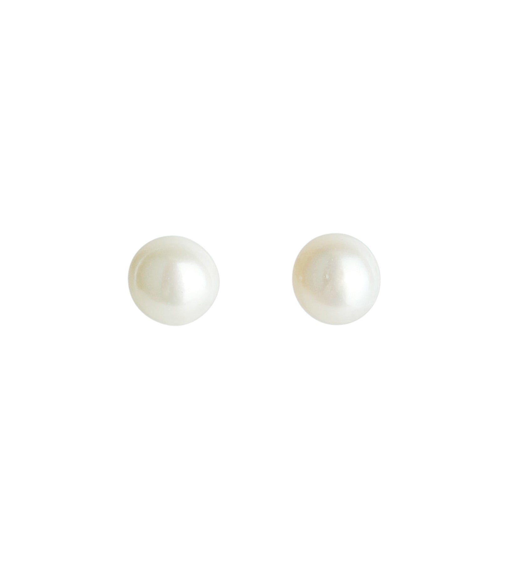 Poppy Rose-Pearl Studs | 6mm-Earrings-Sterling Silver, Freshwater Pearl-Blue Ruby Jewellery-Vancouver Canada