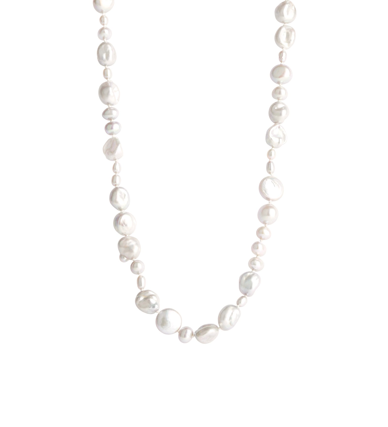 Poppy Rose-18" Mix Pearl Strand Necklace-Necklaces-14k Gold Filled, White Pearl-Blue Ruby Jewellery-Vancouver Canada