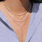 Poppy Rose-Pearl East-West Necklace-Necklaces-Blue Ruby Jewellery-Vancouver Canada