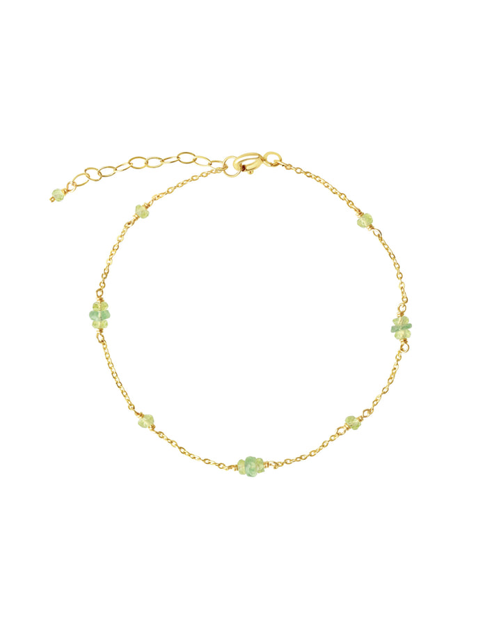 Poppy Rose-Linda Bracelet-Bracelets-14k Gold Filled, Green Kyanite, Peridot-Blue Ruby Jewellery-Vancouver Canada