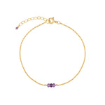 Poppy Rose-Birthstone Bracelet-Bracelets-14k Gold Filled, Amethyst - February-Blue Ruby Jewellery-Vancouver Canada