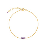 Poppy Rose-Birthstone Bracelet-Bracelets-14k Gold Filled, Amethyst - February-Blue Ruby Jewellery-Vancouver Canada