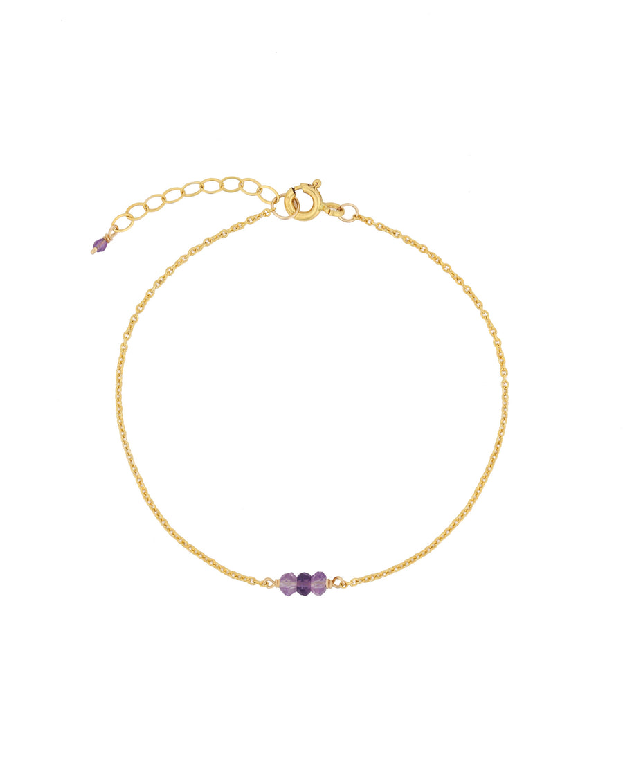 Poppy Rose-Birthstone Bracelet-Bracelets-14k Gold Filled, Amethyst - February-Blue Ruby Jewellery-Vancouver Canada