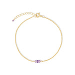Poppy Rose-Birthstone Bracelet-Bracelets-14k Gold Filled, Amethyst - February-Blue Ruby Jewellery-Vancouver Canada