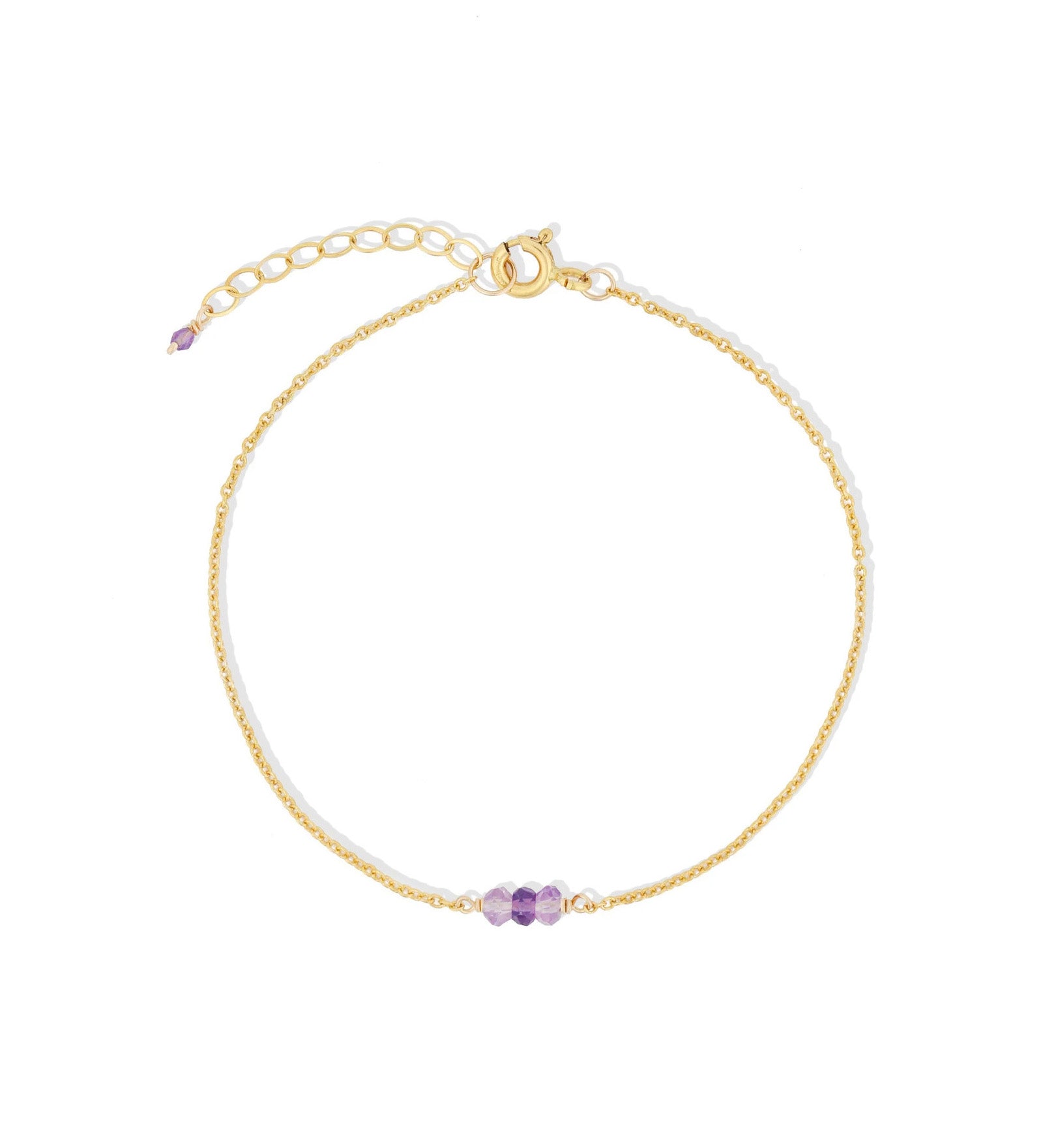 Poppy Rose-Birthstone Bracelet-Bracelets-14k Gold Filled, Amethyst - February-Blue Ruby Jewellery-Vancouver Canada