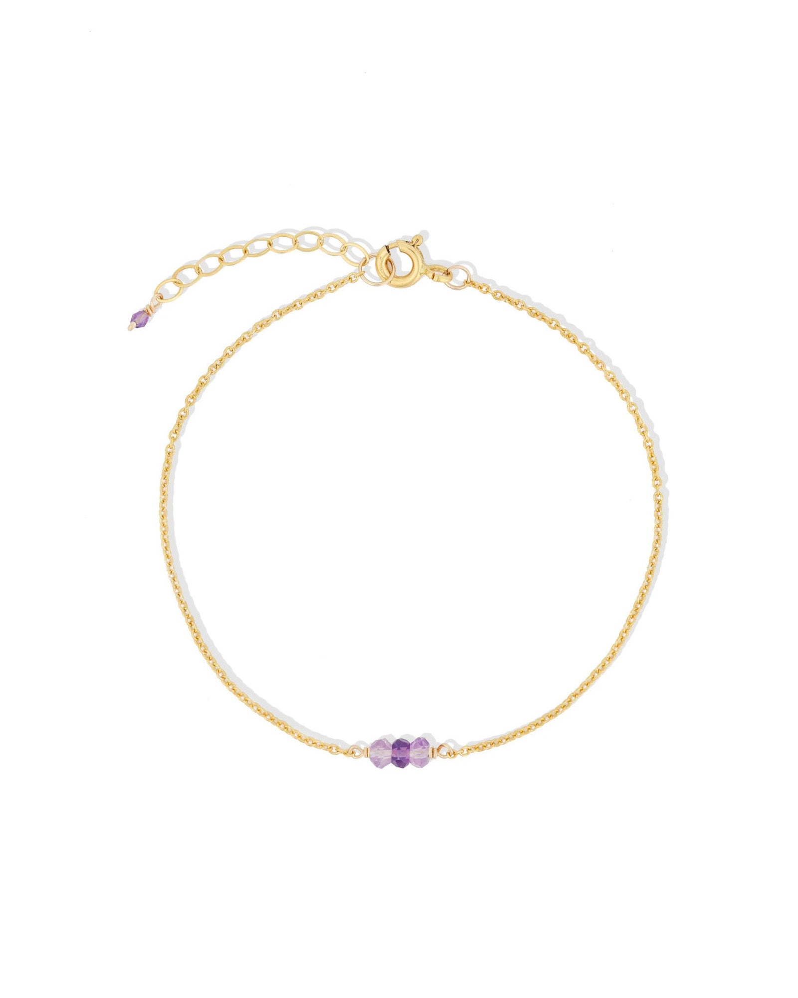 Poppy Rose-Birthstone Bracelet-Bracelets-14k Gold Filled, Amethyst - February-Blue Ruby Jewellery-Vancouver Canada