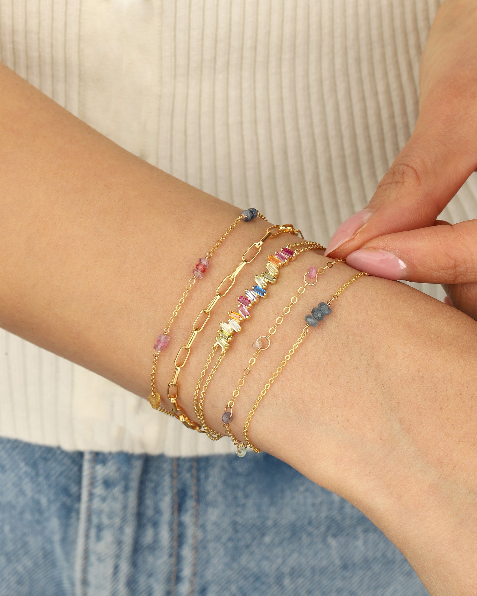 Poppy Rose-Birthstone Bracelet-Bracelets-Blue Ruby Jewellery-Vancouver Canada
