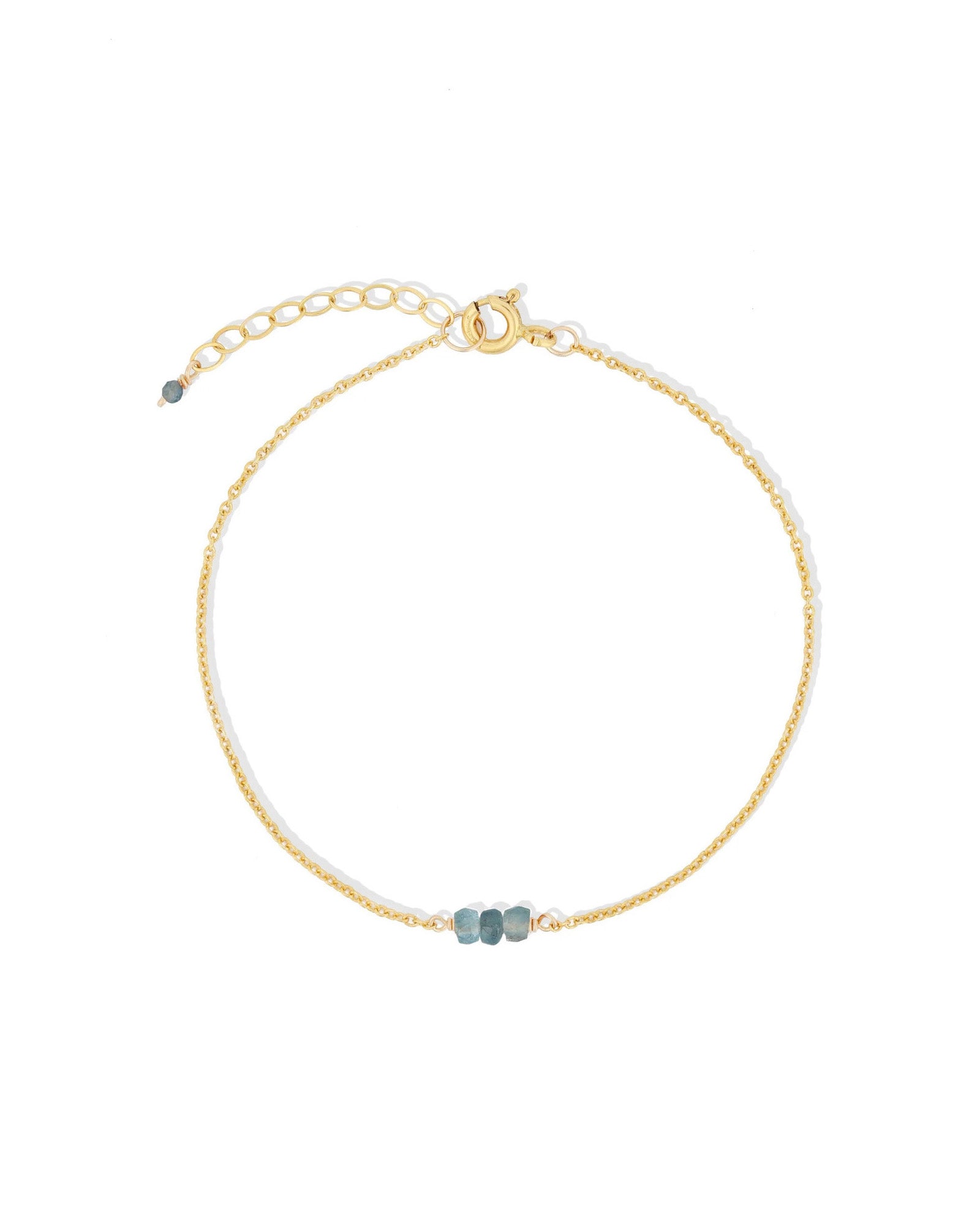 Poppy Rose-Birthstone Bracelet-Bracelets-14k Gold Filled, Aquamarine - March-Blue Ruby Jewellery-Vancouver Canada