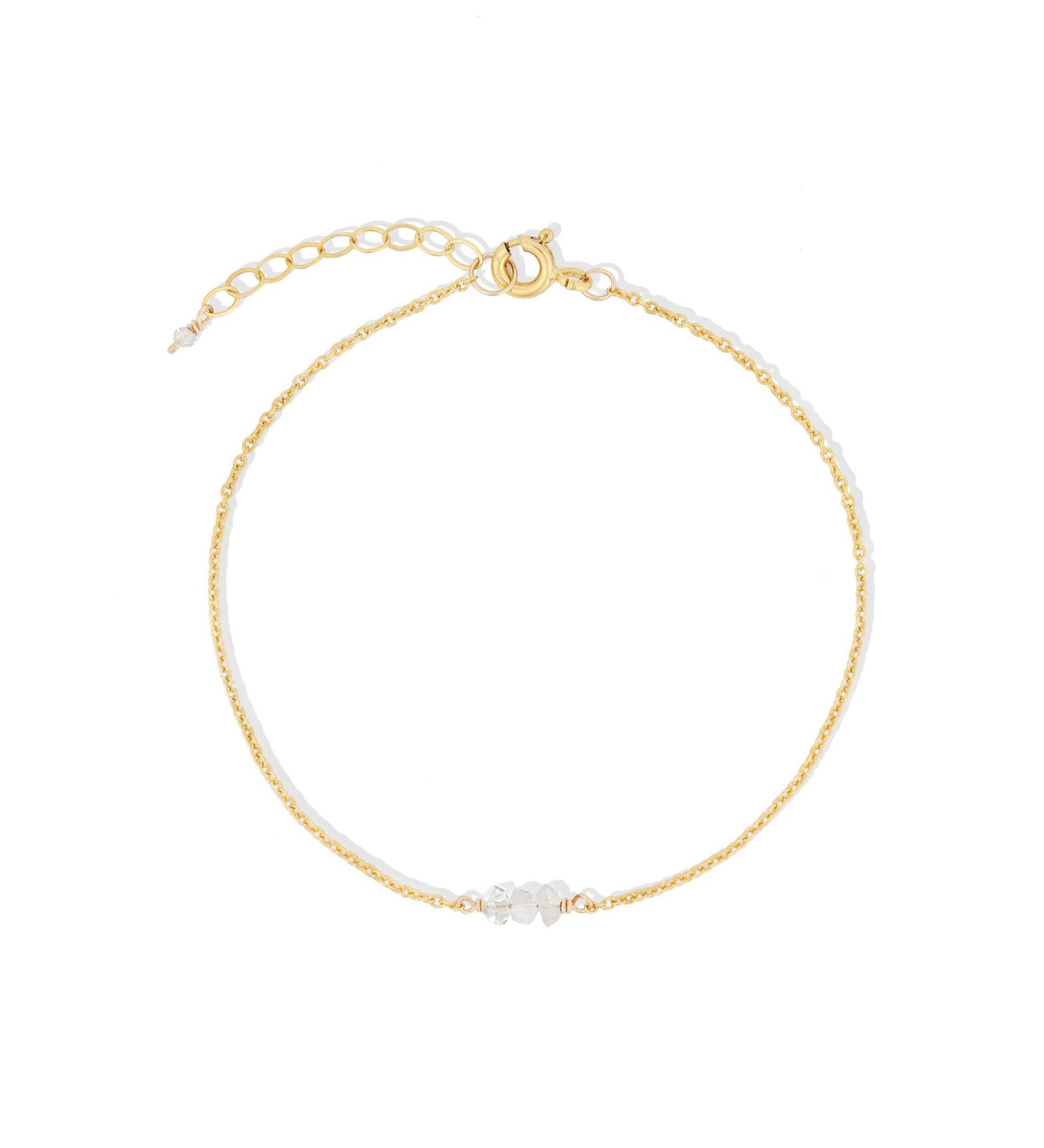 Poppy Rose-Birthstone Bracelet-Bracelets-14k Gold Filled, Herkimer Diamond - April-Blue Ruby Jewellery-Vancouver Canada