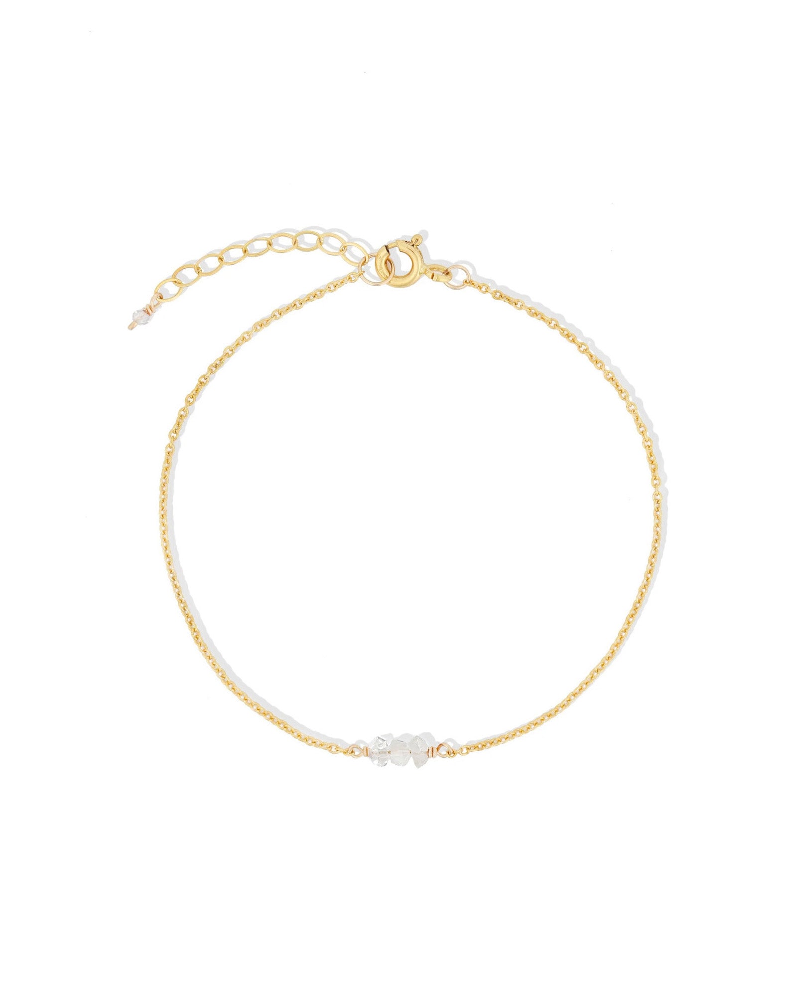 Poppy Rose-Birthstone Bracelet-Bracelets-14k Gold Filled, Herkimer Diamond - April-Blue Ruby Jewellery-Vancouver Canada