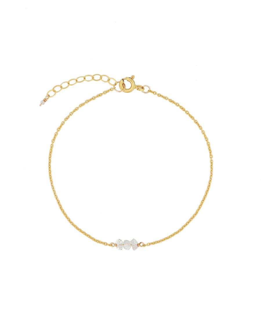 Poppy Rose-Birthstone Bracelet-Bracelets-14k Gold Filled, Herkimer Diamond - April-Blue Ruby Jewellery-Vancouver Canada
