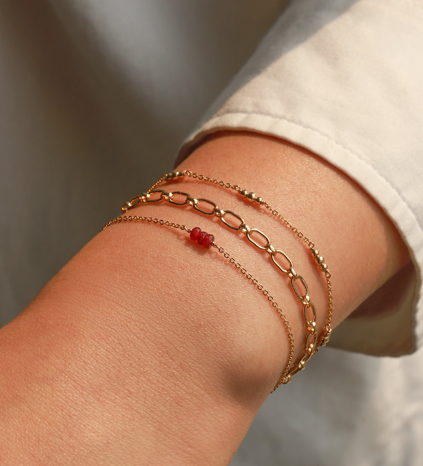 Poppy Rose-Birthstone Bracelet-Bracelets-Blue Ruby Jewellery-Vancouver Canada